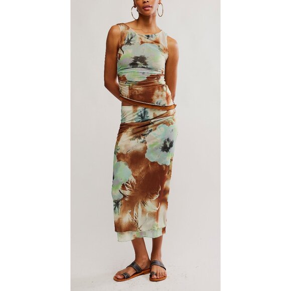 🆕 FREE PEOPLE Ash Knit Top / Moss Combo - Picture 2 of 6